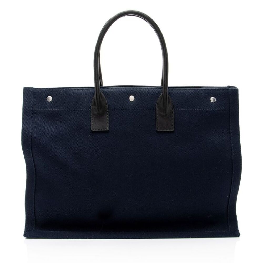 Saint Laurent Canvas Calfskin Rive Gauche Large Tote - Picture 3 of 6